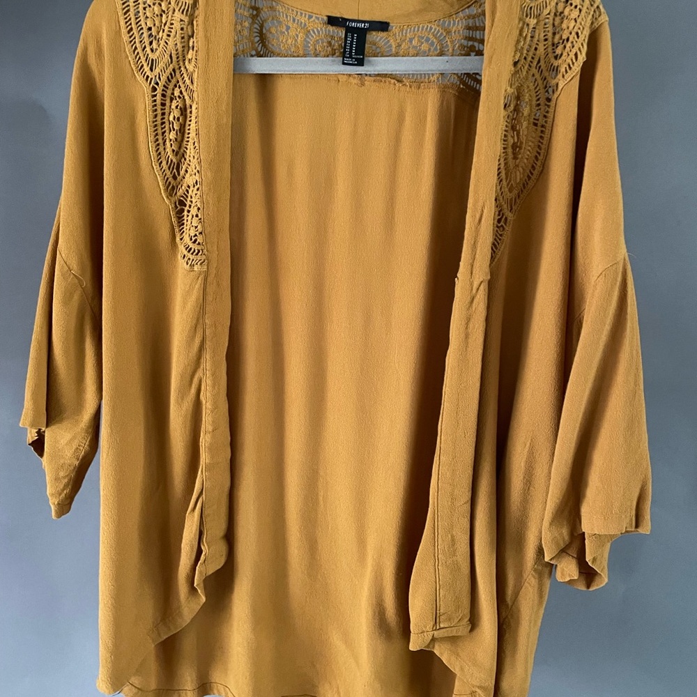 Forever 21 Mustard Lace Cover Up